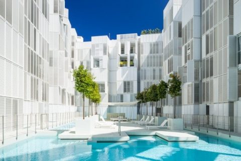 majoitus loma asunto kaupunki ranta allas aurinko Ibiza Espanja
